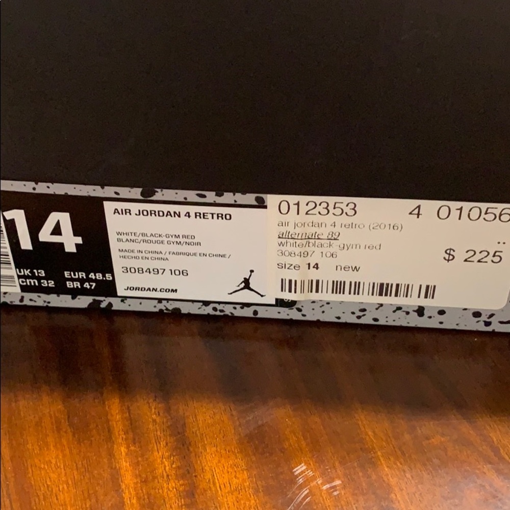 Jordan Retro 4. Alternate 89. Size 14 - Picture 5 of 7